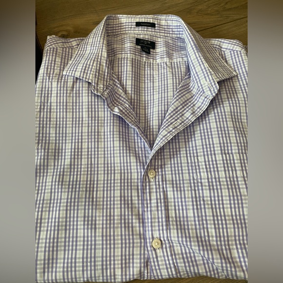 Mens J. Crew Factory Dress shirt in a light purple plaid 👔 - Picture 4 of 9
